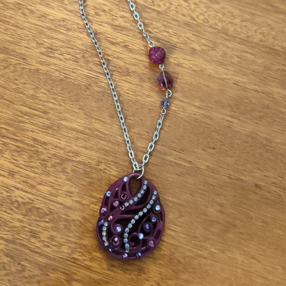 Tarina Tarantino Purple Calavera Necklace